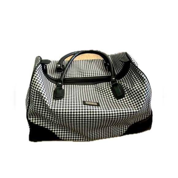 💕 NWOT Vintage Burry Lane Travel Bag in a chic black/white pattern - Picture 2 of 2